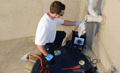 Plumber, drain pipes, drain inspection, Ridgid SeeSnake, blocked floor drain, floor drain backup